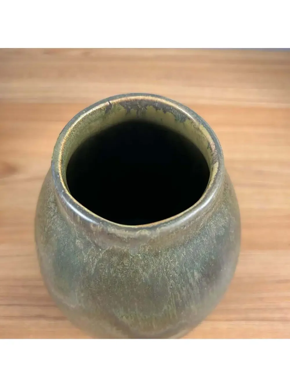 Red Wing Nokomis 1930s Vintage Art Pottery Olive Green Brown Ceramic Vase 206